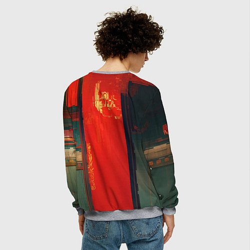 Мужской свитшот Винтажная девушка чумной доктор / 3D-Меланж – фото 4