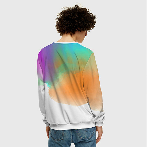 Мужской свитшот Panda samurai - Japan / 3D-Белый – фото 4