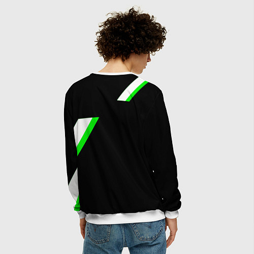 Мужской свитшот Skoda geometry / 3D-Белый – фото 4