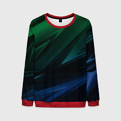 Мужской свитшот Зелено-синие абстрактные объемные полосы
