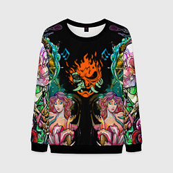 Свитшот мужской Cyberpunk tatoo game steel japan, цвет: 3D-черный