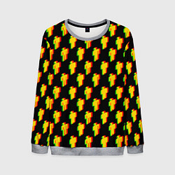 Свитшот мужской Billie Eilish glitch pattern, цвет: 3D-меланж