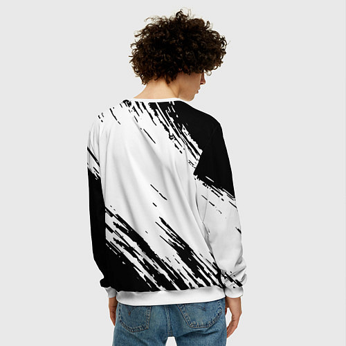 Мужской свитшот Dead space чёрные краски / 3D-Белый – фото 4