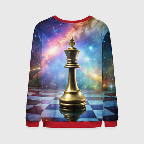 Мужской свитшот Золотой король - шахматы / 3D-Красный – фото 2