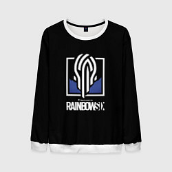 Свитшот мужской Rainbow six siege logo, цвет: 3D-белый