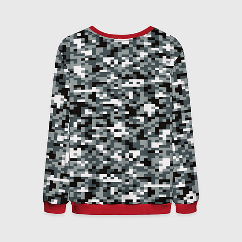 Мужской свитшот Камуфляжные пиксели текстура / 3D-Красный – фото 2