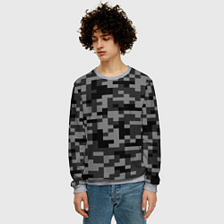 Свитшот мужской Камуфляжные пиксели блэк, цвет: 3D-меланж — фото 2