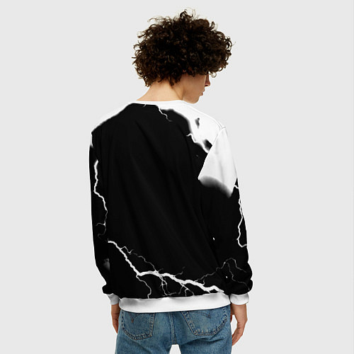 Мужской свитшот Герб РФ шторм / 3D-Белый – фото 4