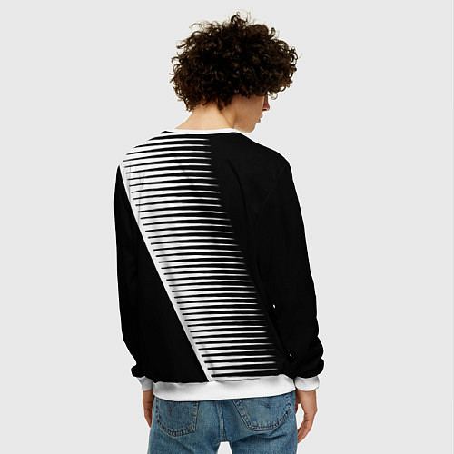 Мужской свитшот Герб текстура геомтерия / 3D-Белый – фото 4