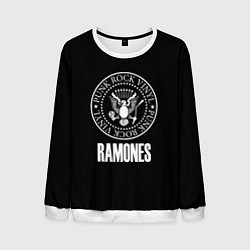 Свитшот мужской Ramones rock logo, цвет: 3D-белый