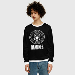 Свитшот мужской Ramones rock logo, цвет: 3D-белый — фото 2