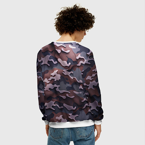Мужской свитшот Камуфляж-грязь / 3D-Белый – фото 4