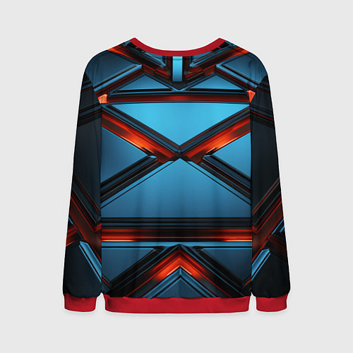 Мужской свитшот Абстрактные треугольные плиты со светом / 3D-Красный – фото 2