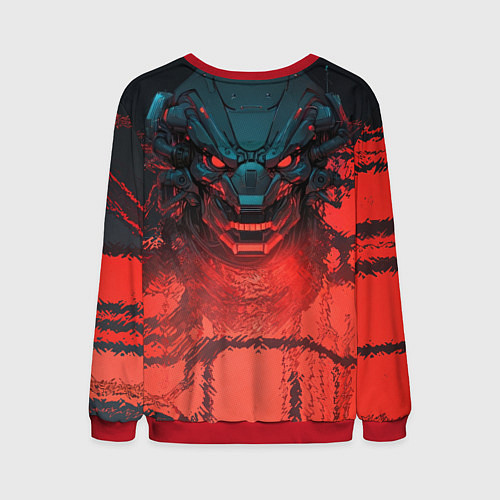 Мужской свитшот Бойцовая красноглазая девушка / 3D-Красный – фото 2