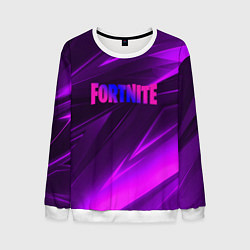Свитшот мужской Fortnite neon stripes angles logo, цвет: 3D-белый