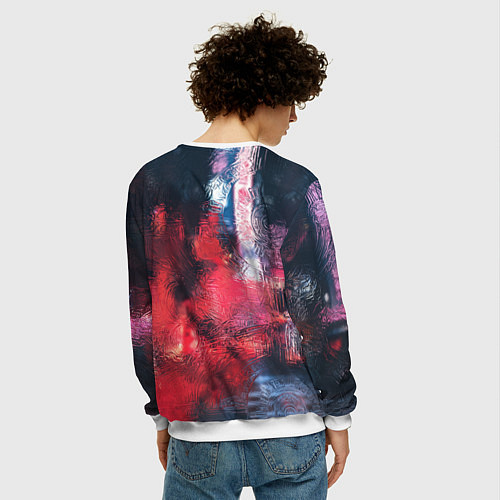 Мужской свитшот Девушка-киборг спартиатка / 3D-Белый – фото 4