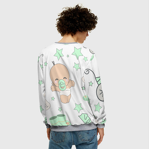 Мужской свитшот Малыш / 3D-Меланж – фото 4