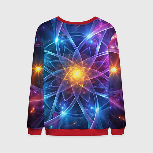 Мужской свитшот Космический закрученный узор-лотос: энергия вселен / 3D-Красный – фото 2