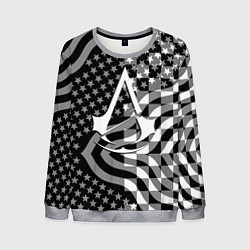 Свитшот мужской Assassins Creed logo game usa, цвет: 3D-меланж