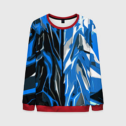 Мужской свитшот Синяя абстракция на чёрно-белом фоне