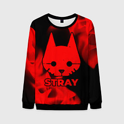 Свитшот мужской Stray - red gradient, цвет: 3D-черный