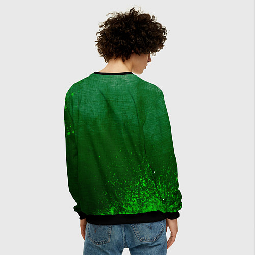 Мужской свитшот Chelsea - green gradient / 3D-Черный – фото 4