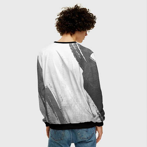 Мужской свитшот Inter - white gradient вертикально / 3D-Черный – фото 4