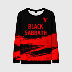 Свитшот мужской Black Sabbath - red gradient посередине, цвет: 3D-черный