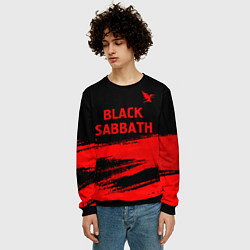 Свитшот мужской Black Sabbath - red gradient посередине, цвет: 3D-черный — фото 2