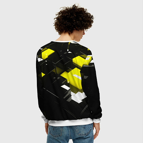 Мужской свитшот Абстракция обман зрения / 3D-Белый – фото 4