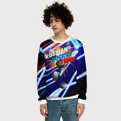 Свитшот мужской Время русского хоккея, цвет: 3D-белый — фото 2