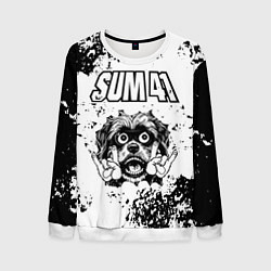 Свитшот мужской Sum41 - рок пес, цвет: 3D-белый