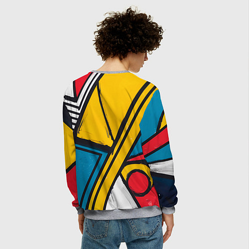 Мужской свитшот Загаражное граффити / 3D-Меланж – фото 4