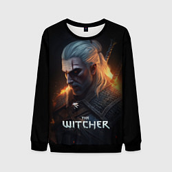 Свитшот мужской The Witcher and fire, цвет: 3D-черный