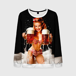 Свитшот мужской Шотландское пиво - пенная вечеринка, цвет: 3D-белый