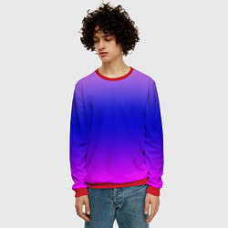 Свитшот мужской Неоновая градиент абстракция, цвет: 3D-красный — фото 2