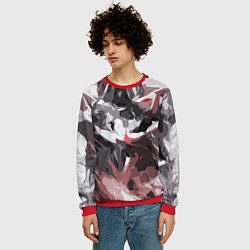 Свитшот мужской Абстрактный узор черно-серый, цвет: 3D-красный — фото 2