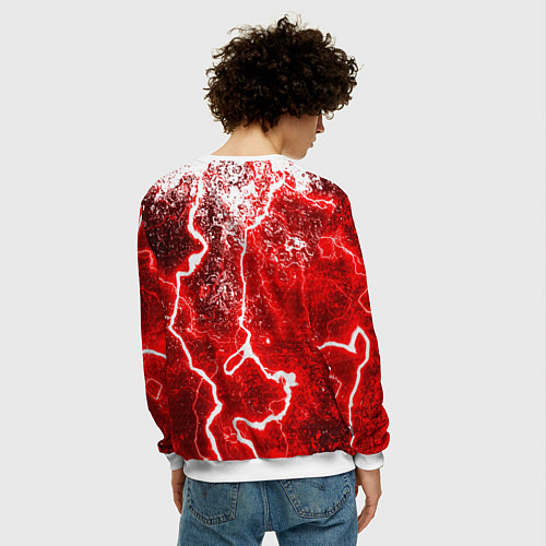 Мужской свитшот Dead by daylight молнии в красках / 3D-Белый – фото 4