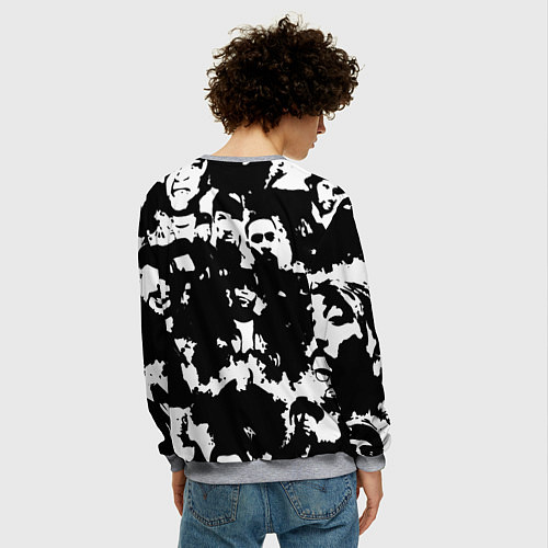 Мужской свитшот Все рэперы черно белый / 3D-Меланж – фото 4