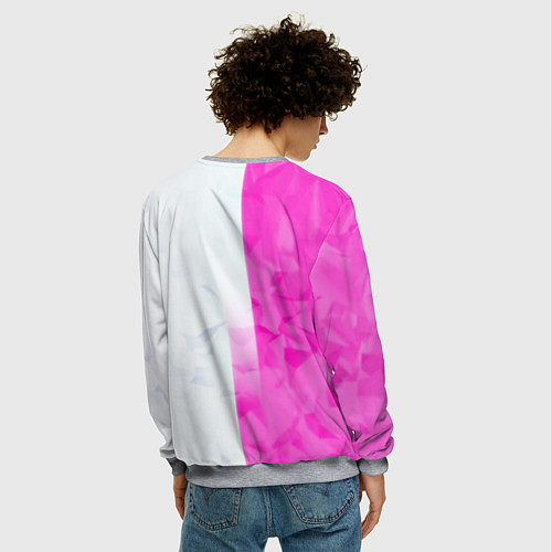 Мужской свитшот Game over pink abstraction / 3D-Меланж – фото 4