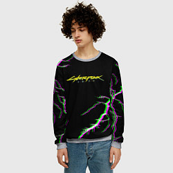 Свитшот мужской Cyberpunk storm 2077, цвет: 3D-меланж — фото 2