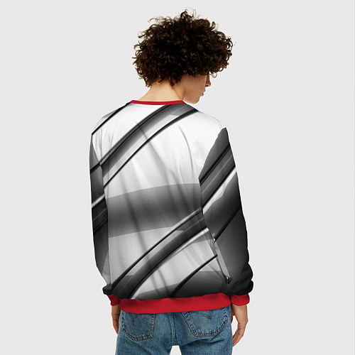 Мужской свитшот Opel стальная геометрия / 3D-Красный – фото 4