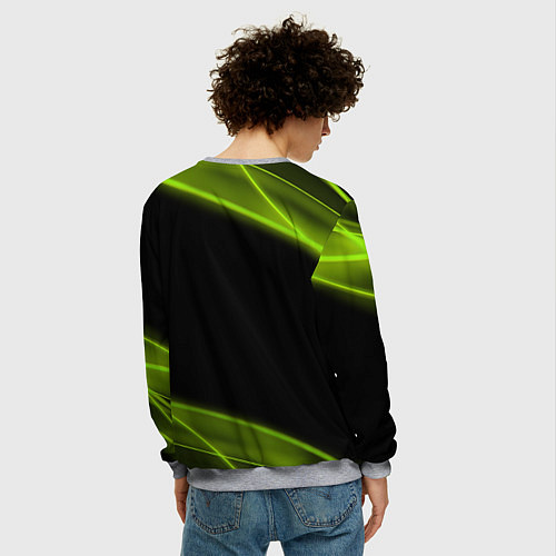 Мужской свитшот Цветущий череп в горнолыжных очках / 3D-Меланж – фото 4