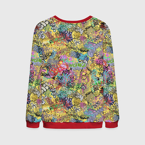 Мужской свитшот Граффити на стене / 3D-Красный – фото 2