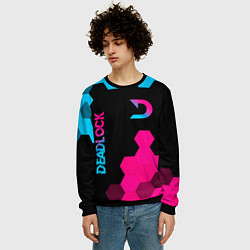 Свитшот мужской Deadlock - neon gradient вертикально, цвет: 3D-черный — фото 2