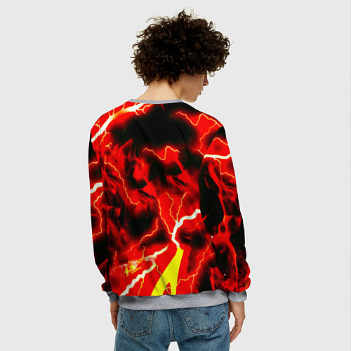 Мужской свитшот Skyrim red storm logo / 3D-Меланж – фото 4