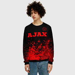 Свитшот мужской Ajax - red gradient посередине, цвет: 3D-черный — фото 2