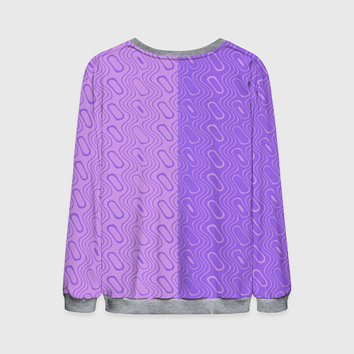 Мужской свитшот Фиолетовые и розовые волны / 3D-Меланж – фото 2