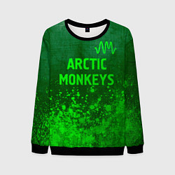 Свитшот мужской Arctic Monkeys - green gradient посередине, цвет: 3D-черный