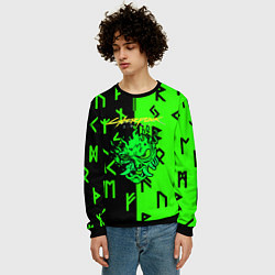 Свитшот мужской Cyberpunk 2077 символы, цвет: 3D-черный — фото 2
